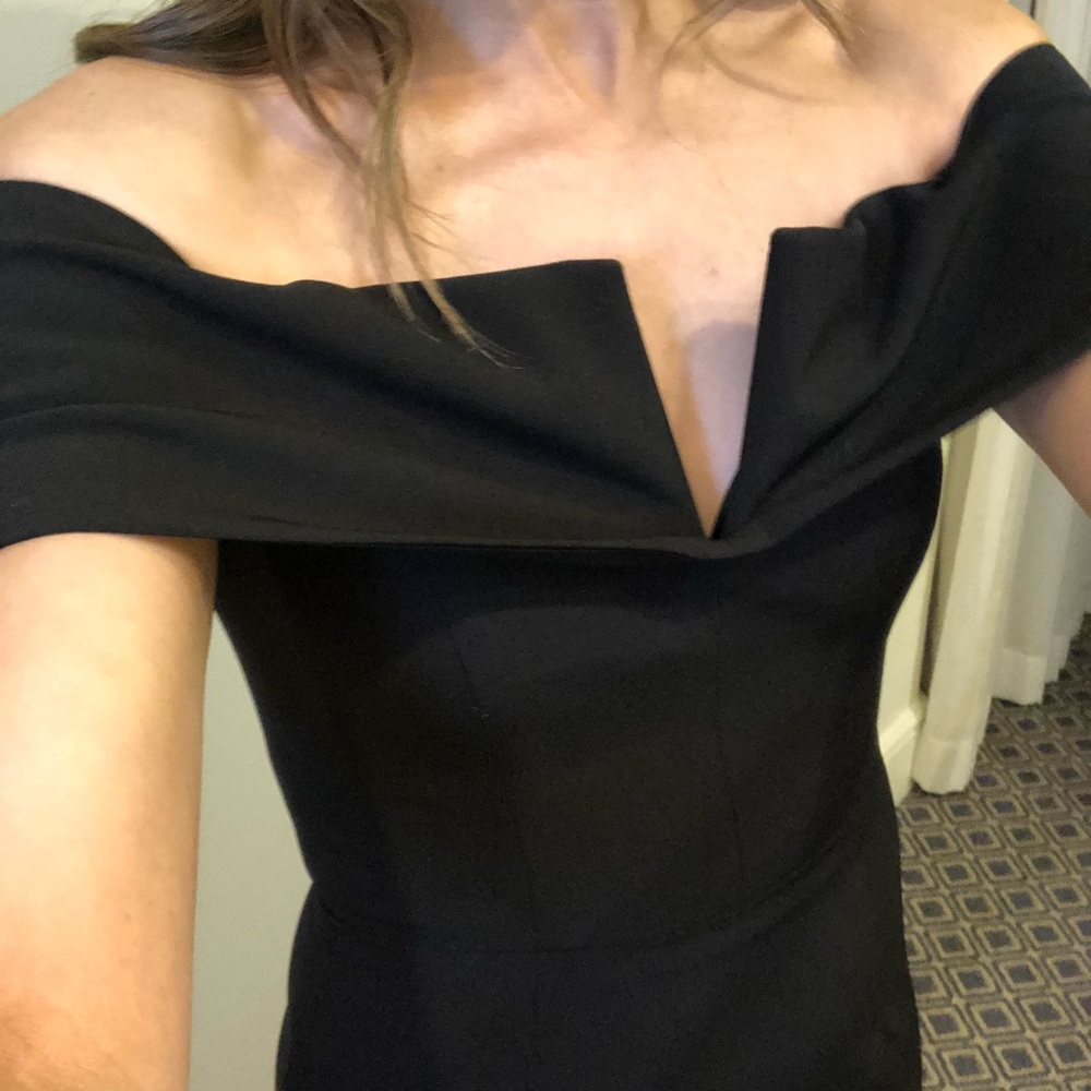 Posh Couture Black Evening off the shoulder Gown